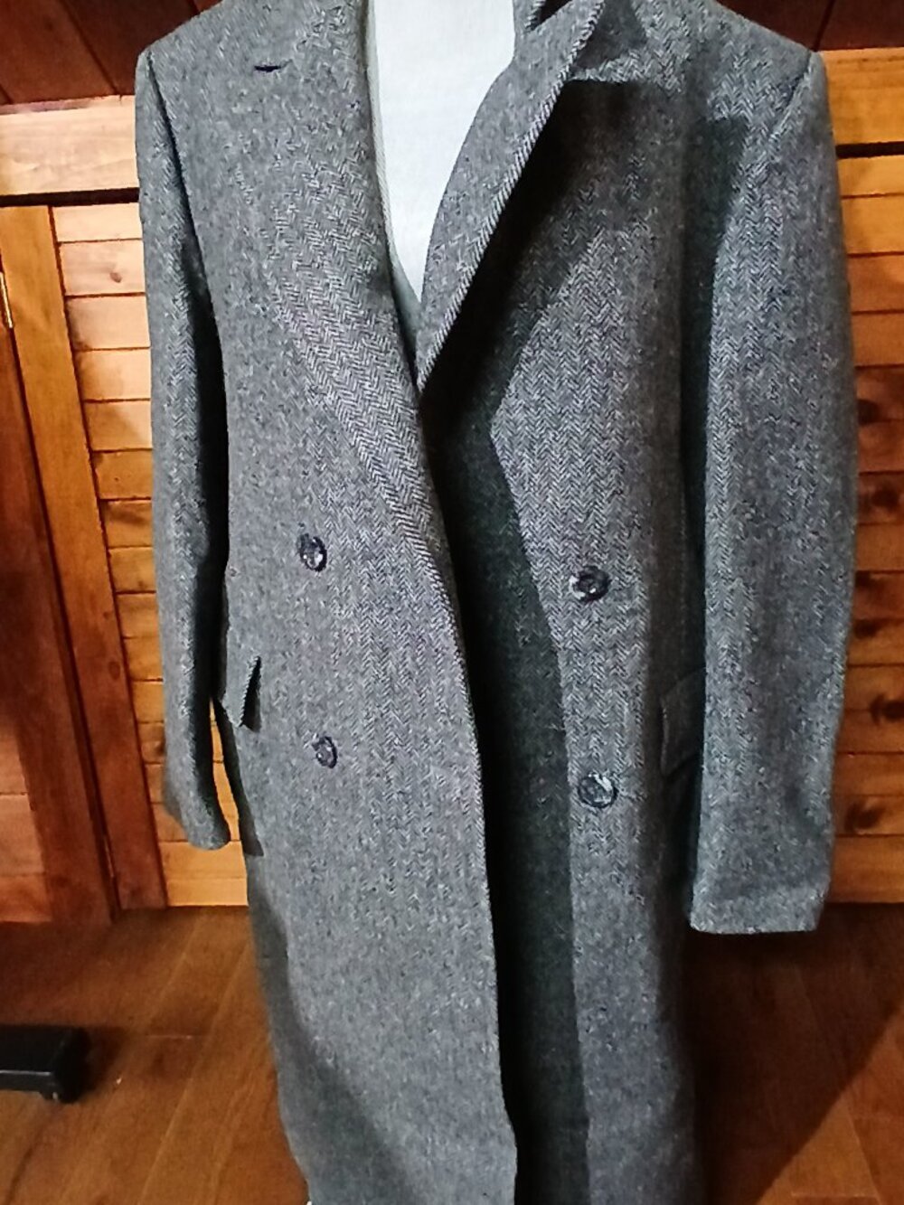 Men's Mid Lenght LARGE Gray Wool Suit Coat by Tailleur St-Marc from Montreal